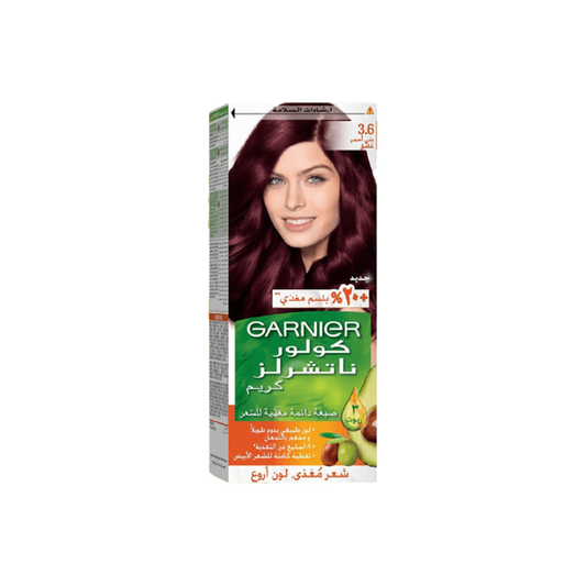 صبغة شعر كولر ناتشورالز كريم 3.6 بني أحمر داكن من غارنييه